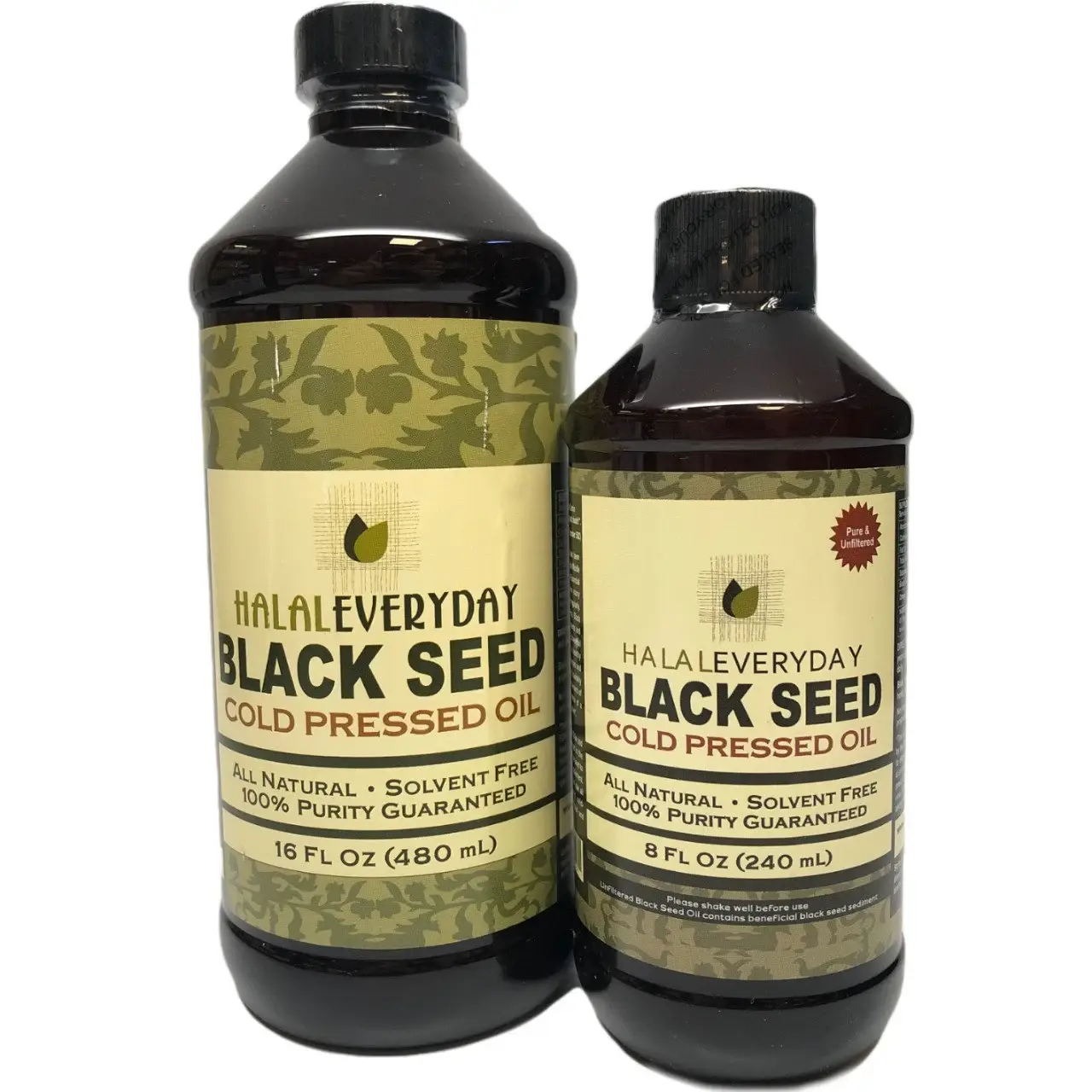 HalalEveryDay - Wholesale Oral Supplement/Vitamin - Pure Black Seed Oil - Unfiltered - 8oz Glass bottles0