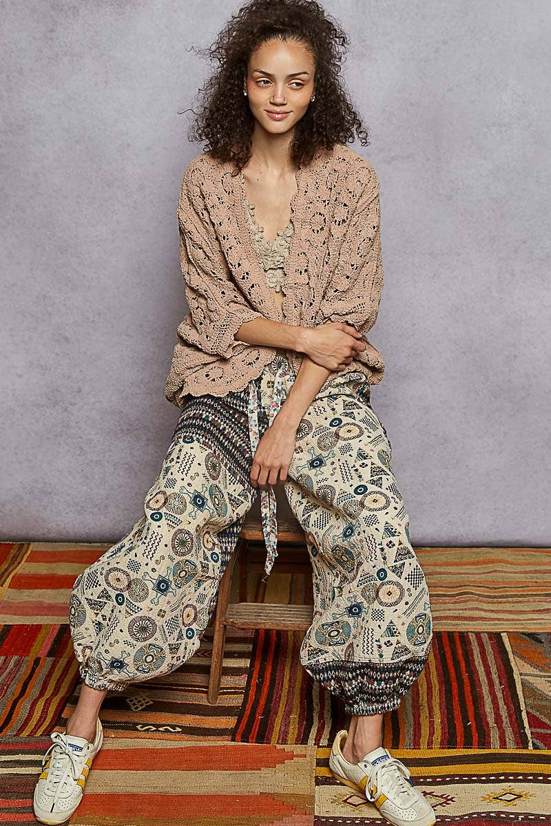 Pol Clothing - Wholesale Cardigan - Women's - Long sleeve v neck floral pattern crochet chenille cardigan26