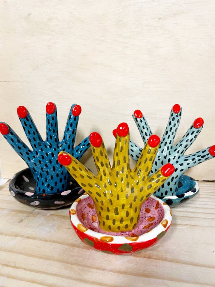 Colorful Ceramic Hand Ring/Jewelry Dish for wholesale by By Bianca Rae