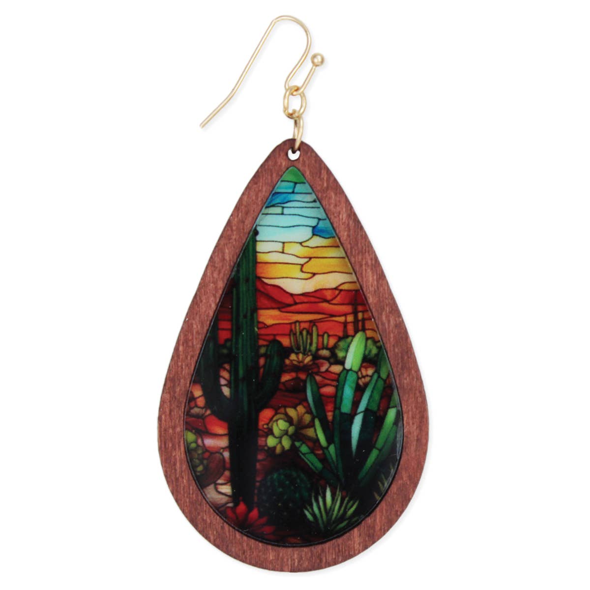 ZAD - Wholesale Dangle Earrings - Painted Desert Stained Glass Look Earrings3