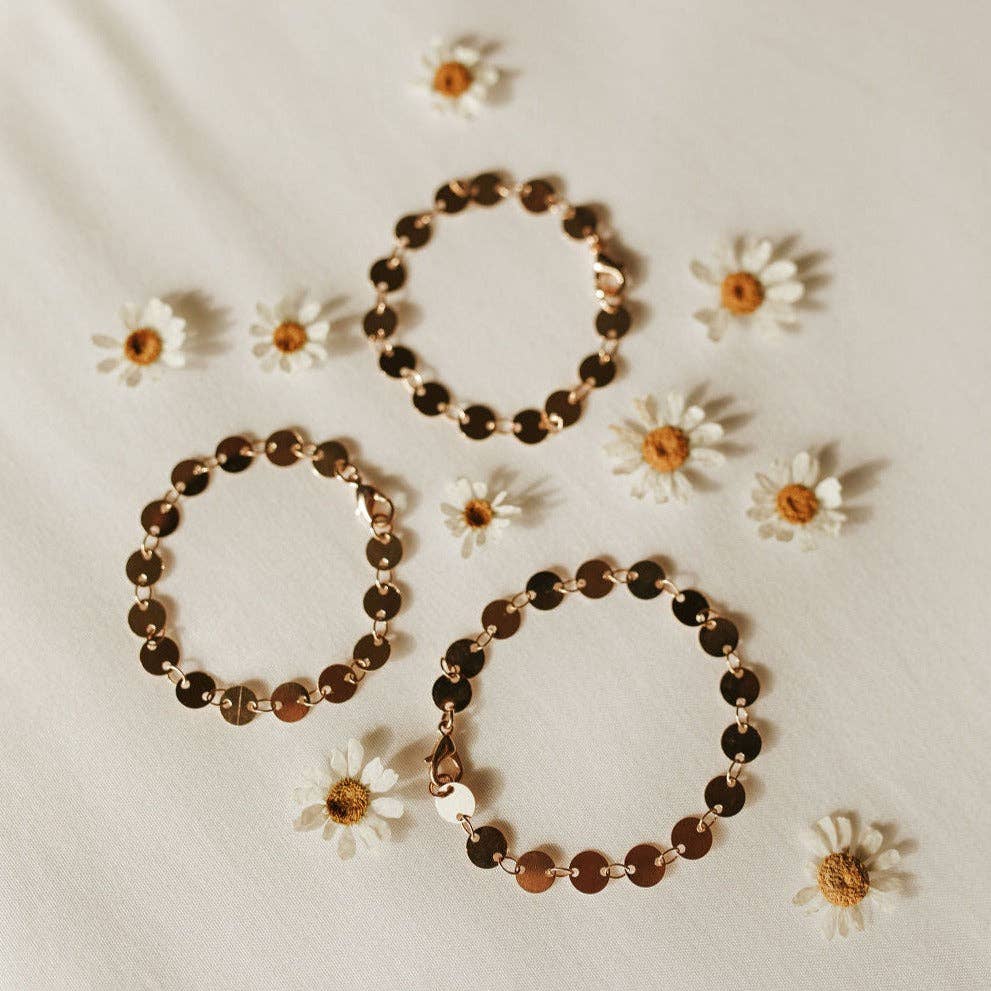 Mauve Jewelry Co. - Vendita all'ingrosso Bracciali a catena e a maglie - Bracciale Chloe Gold Filled Coin4