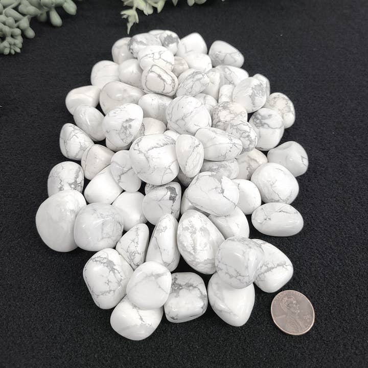 Meraki Gemstones - Wholesale Spiritual Stone/Crystal - White Howlite (1kg/2.2 lbs.) Tumbled Stone 20-25mm1