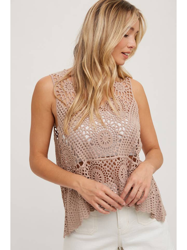 Bluivy - Wholesale Knit Top - Women's - OPEN-KNIT CROCHET SLEEVELESS TOP9