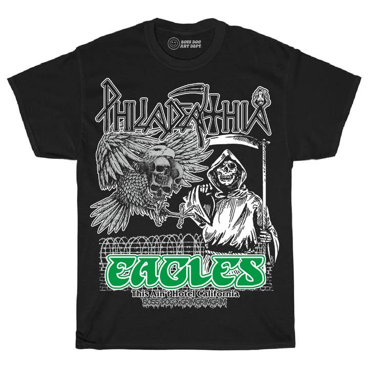 Hotel Philly Schwarzes T-Shirt für den Großhandel von Boss Dog