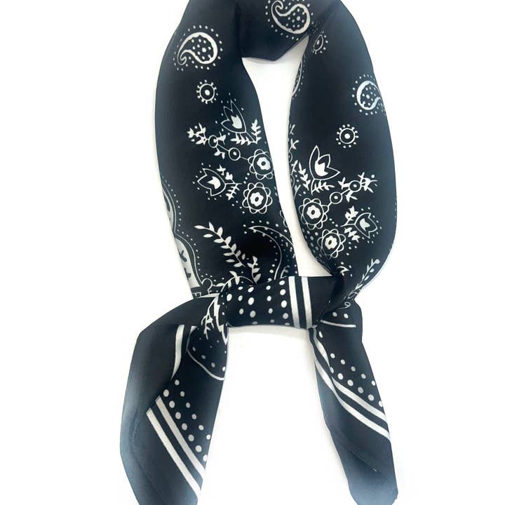 LINETA - Wholesale Scarf - Women's - D-140 Small bandana pattern scarf8