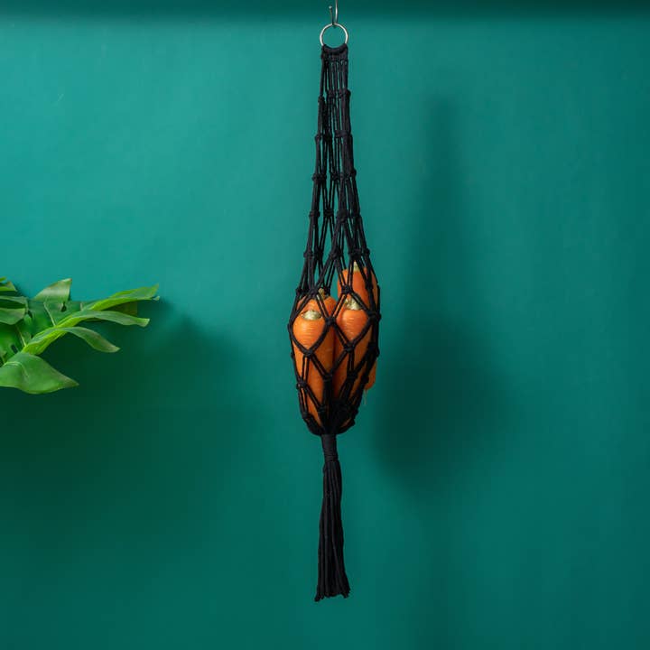 Sparkle Being - Wholesale Keukenopslag/organizer - Opbergtas Macrame wandhanger voor fruit en groenten5