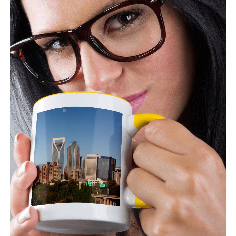3dRose - Wholesale Coffee Mug - 3dRose, North Carolina, Charlotte, city skyline from Route 74, morning, Mug1