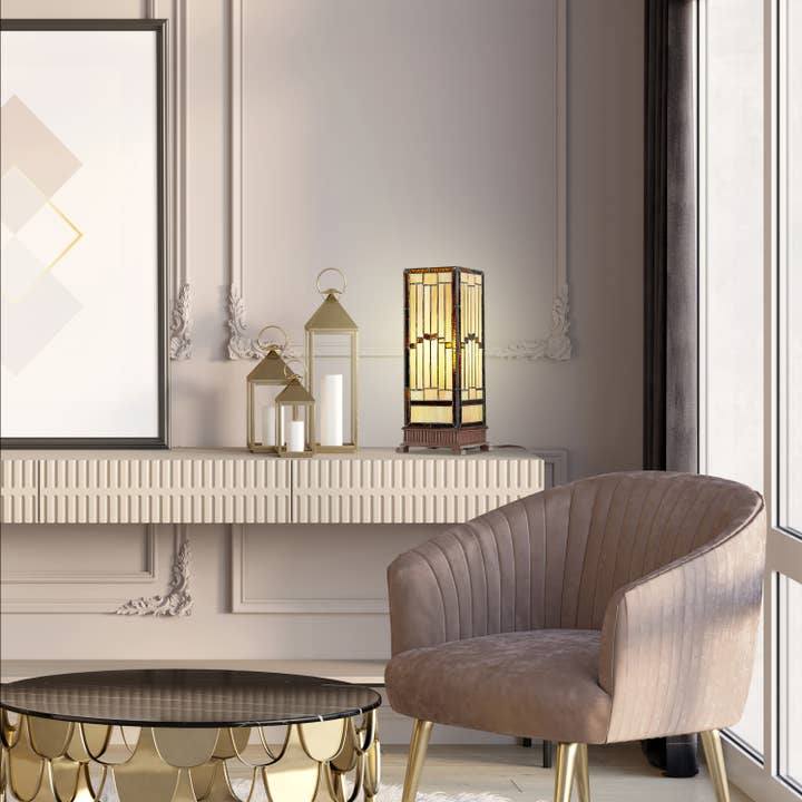 River of Goods - Wholesale Accent/Desk Lamp - 17"H Lilith Amber Hurricane Accent Lamp3