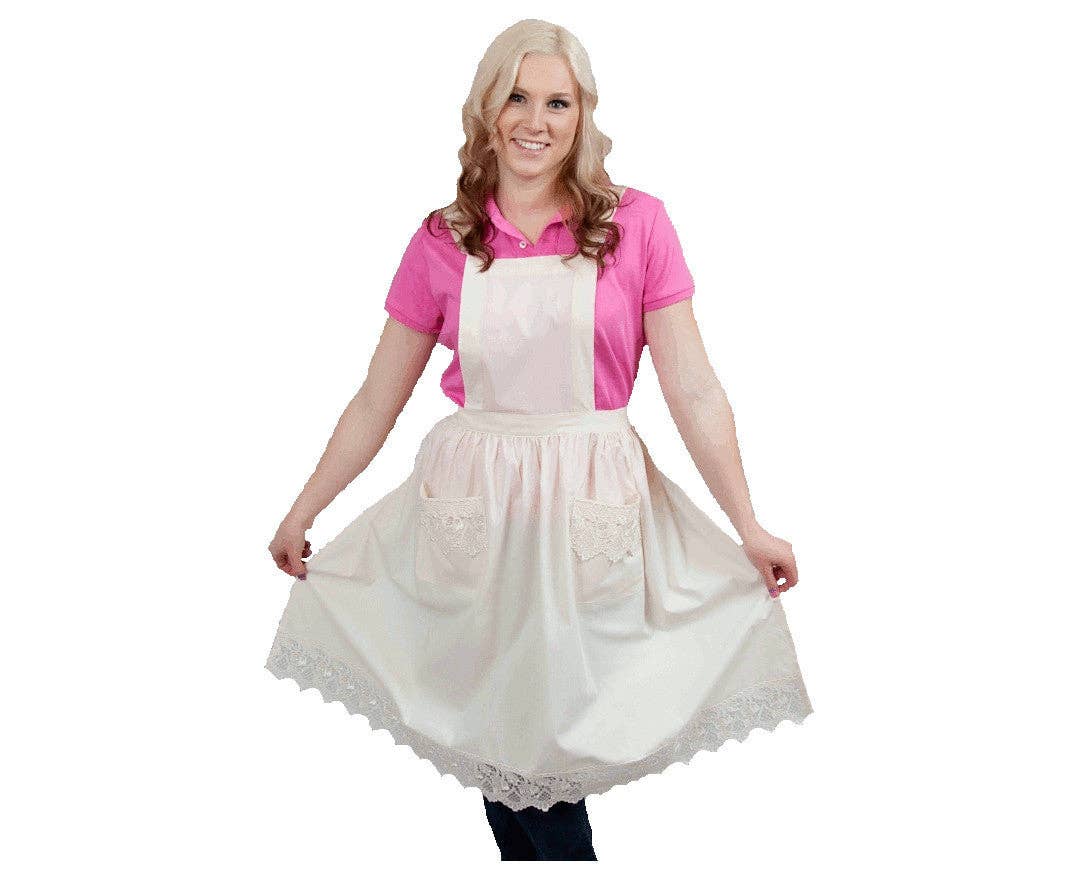 European Heritage Gifts - Wholesale Costume - Women's - Deluxe Adult Victorian Lace Costume Full Apron Beige1