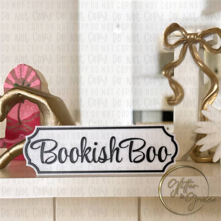Bookshelf Sign with Shelf Holder for wholesale by Glitter And Grace, LLC