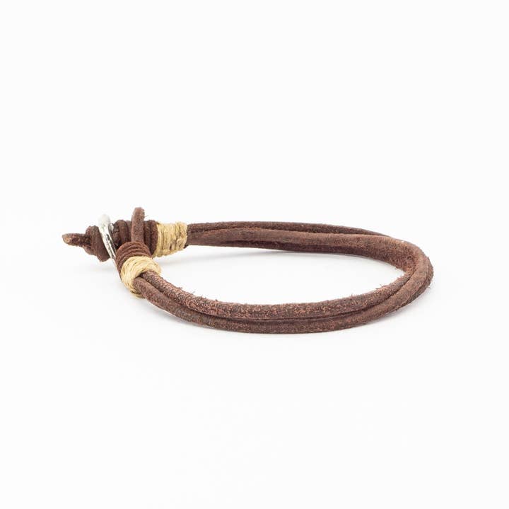wildRoots - Wholesale Woven/Braided Bracelet - Bracelet 28 Pure Buffalo Leather 2 Rows3
