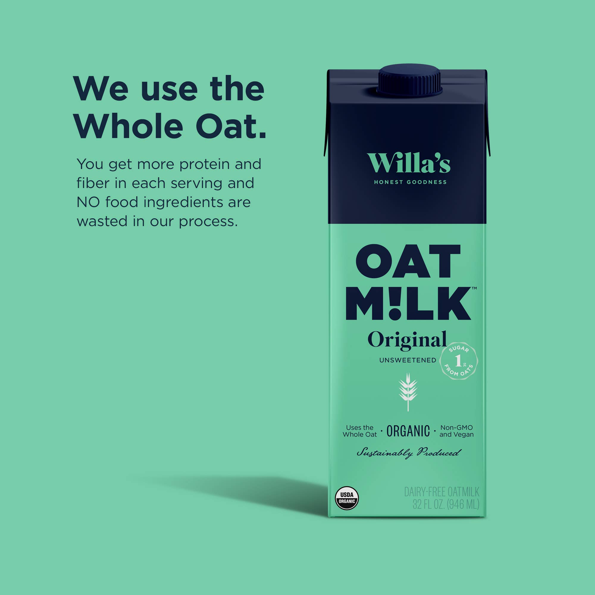 Willa's Organic Oat Milk - Wholesale Non-Dairy Milk - Willa's Organic Unsweetened Original Oat Milk4