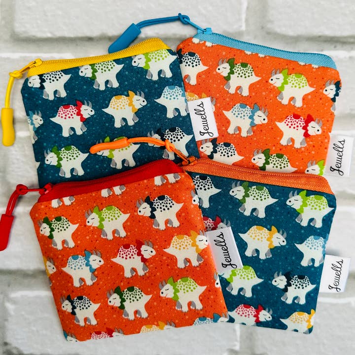 Jewells - Wholesale Coin Purse - Women's - Small Dinosaur fabric coin purse 4 colours