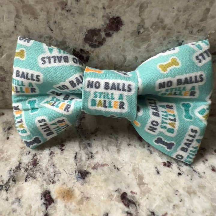 Baylor's Bow Ties - Wholesale Pet Bow Tie - Dog - No balls still a baller Pet Bow Tie, funny dog bow tieÂ