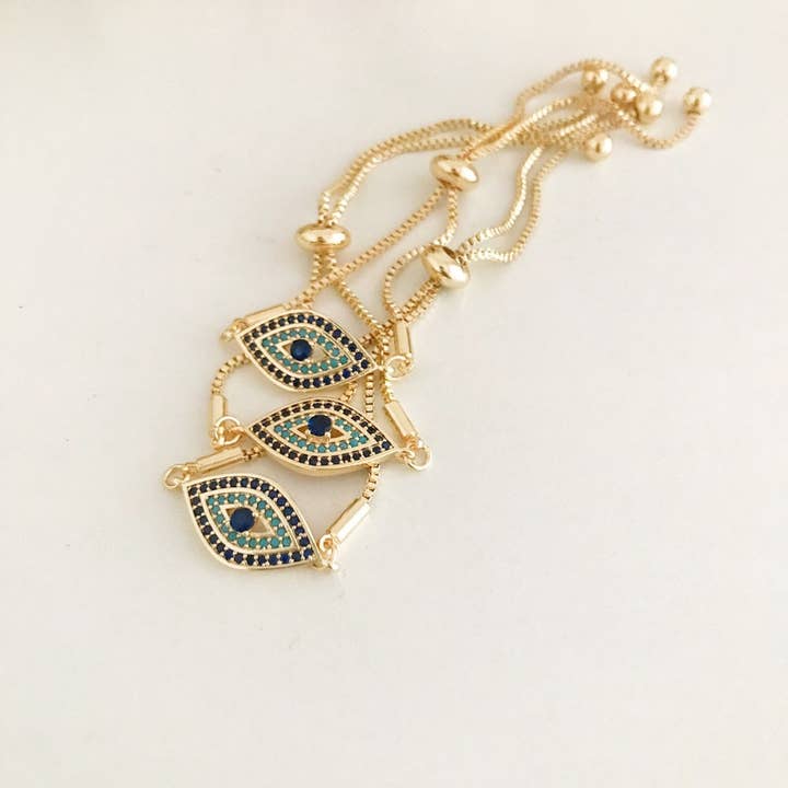 Evileyefavor – wholesale Berlockarmband – Guld Evil Eye Armband, Turkiska Evil Eye smycken, Manschettkedja