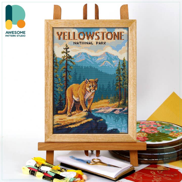 Yellowstone National Park CS3116-2, Counted Cross Stitch Kit for wholesale by Awesome Pattern Studio