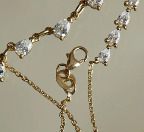 HoopLa – wholesale Pendant/charm necklace – Solitaire Collection- Steel 14K gold Necklace-layering 7