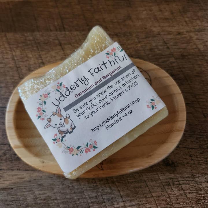Pet Shampoo Bar- Geranium Bergamot for wholesale by Udderly Faithful
