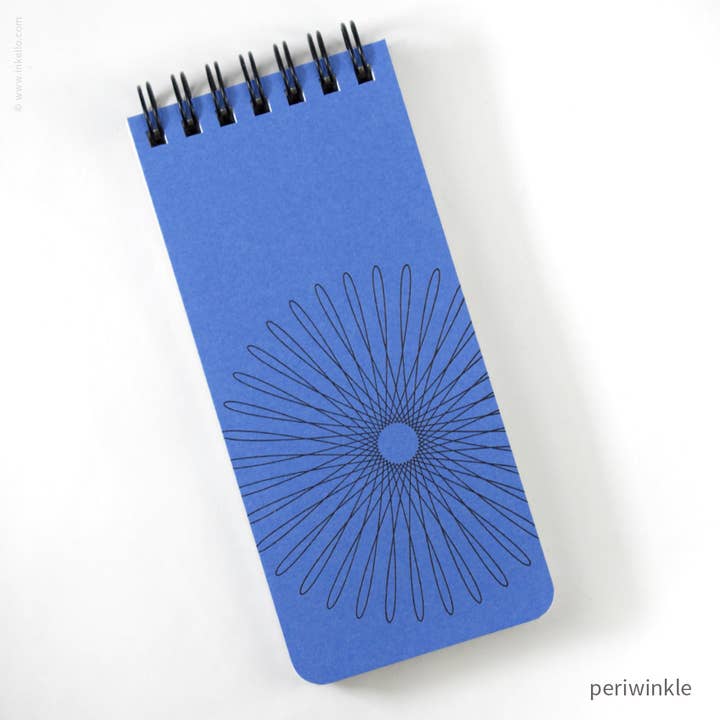 Inkello Letterpress - Wholesale Notepad - Small Spiral Notepad With Hypotrochoid (#507)