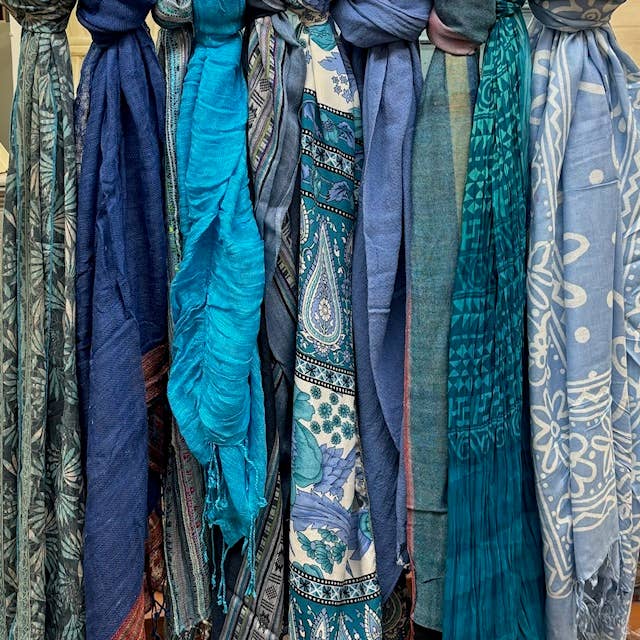 Asia West - Vente Écharpe – femme - Écharpe bleue, styles variés (lot de 5) 1