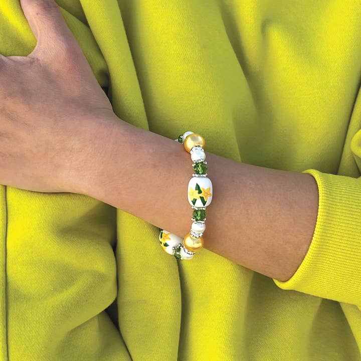 Fiona Accessories - Vente Bracelet de perles - Bracelet en forme de rose lavande, oeillet, jasmin, mayflower3