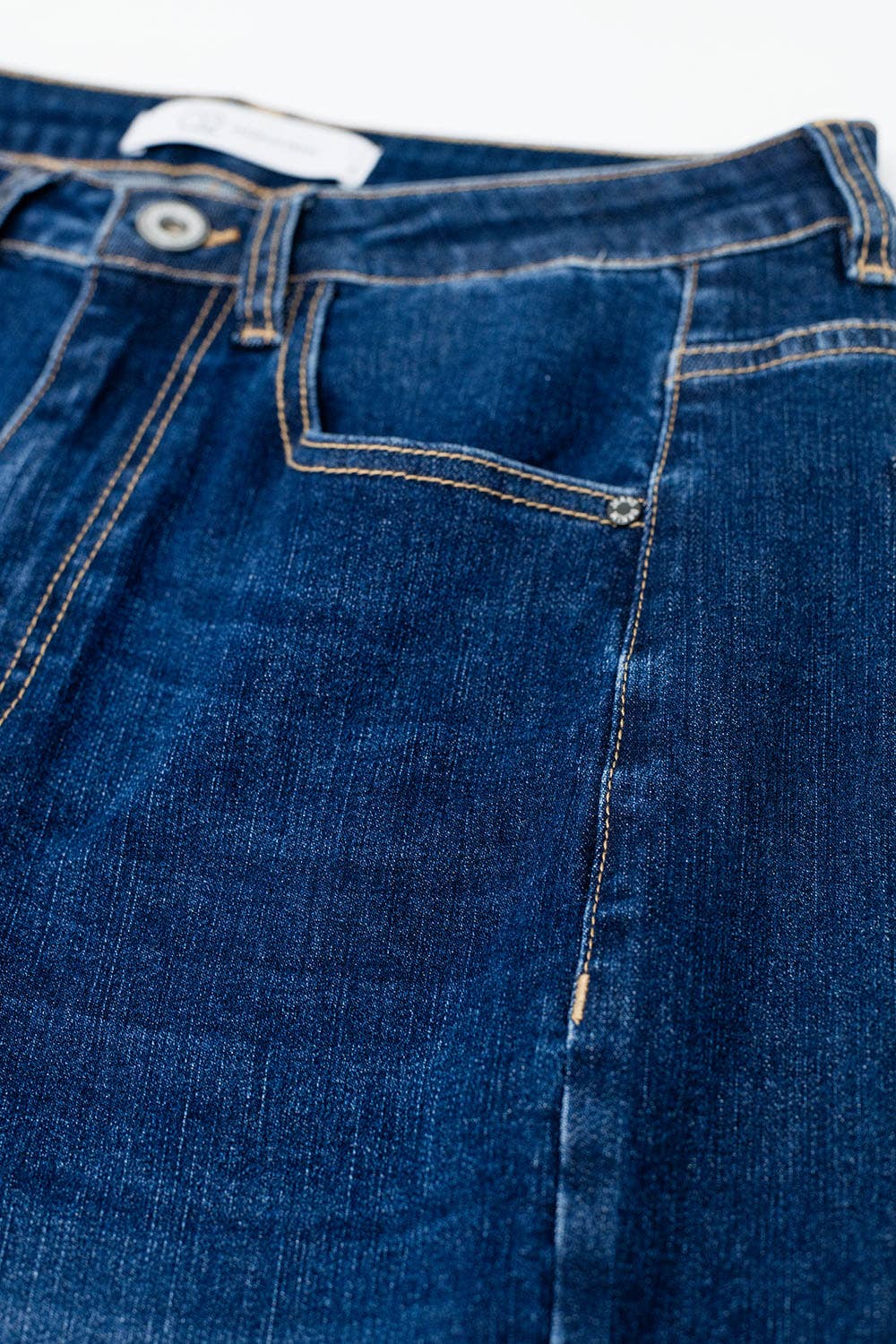 Blue dark wash Wide Leg Stretch Denim Jeans for wholesale on Faire9