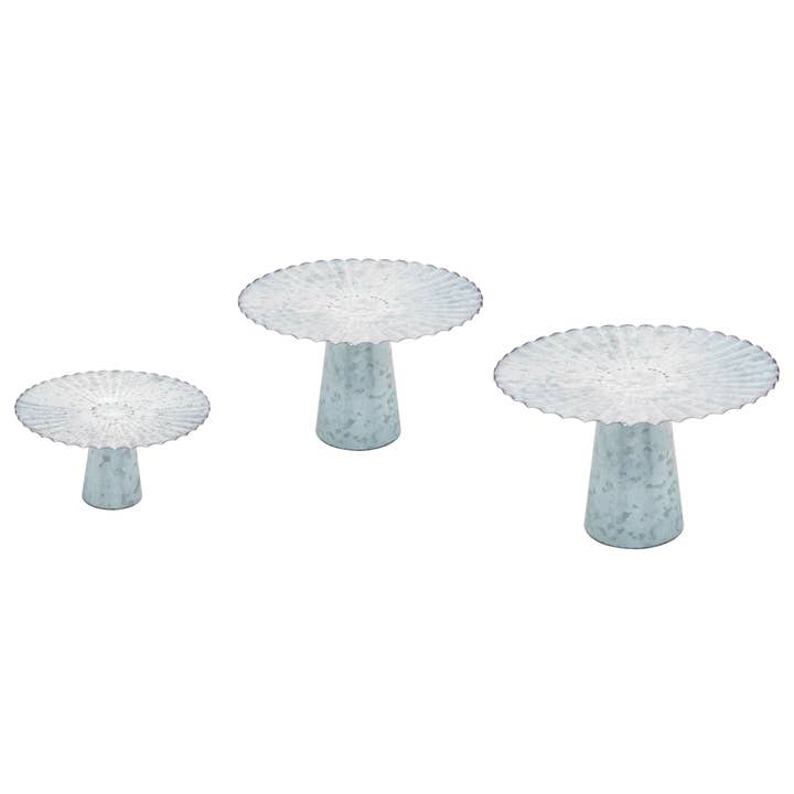 Transpac - Wholesale Decorative Tabletop Object - Transpac Galvanized Metal Risers S/3 Spring Home Décor