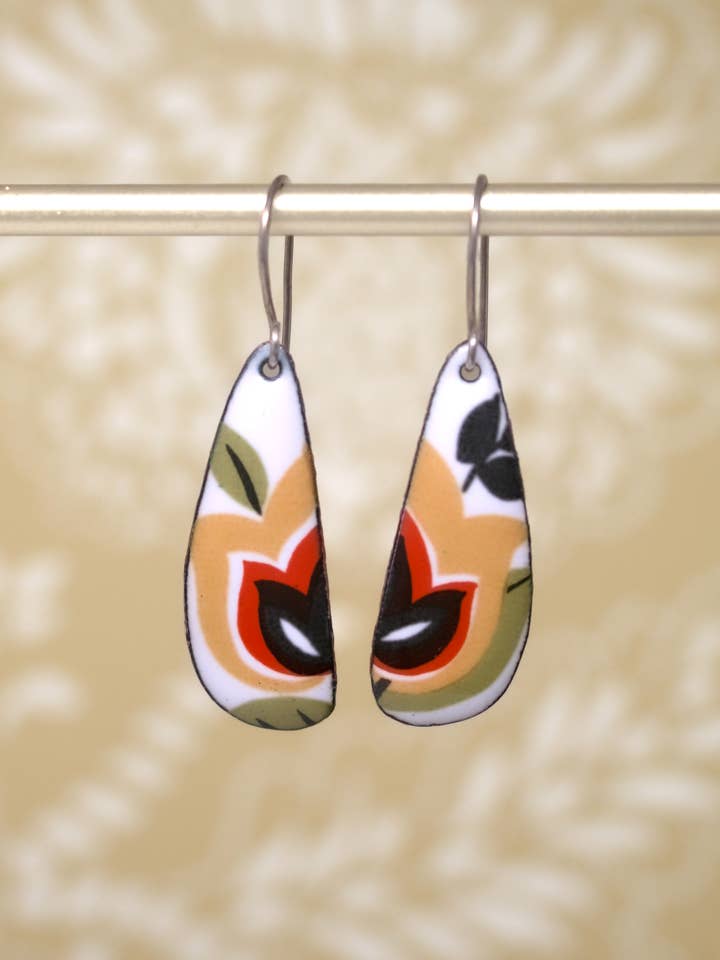 Flower Earrings, Retro Tulip, Spring Boutique Jewelry for wholesale by Rising Jewelry