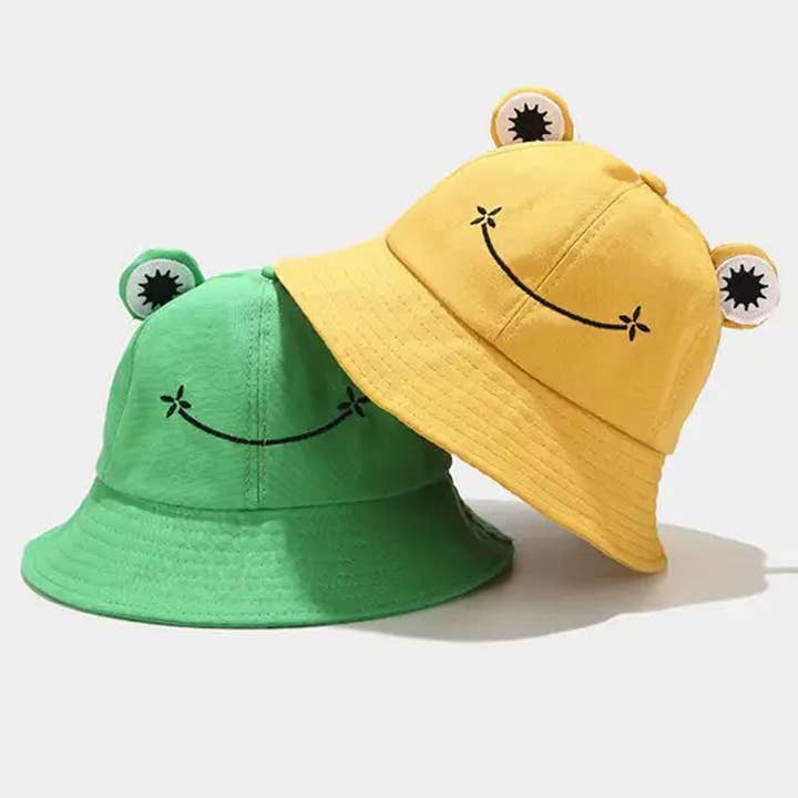 Adorable Cartoon Frog Pattern Bucket Hat for Adults for wholesale by DOUBLJU