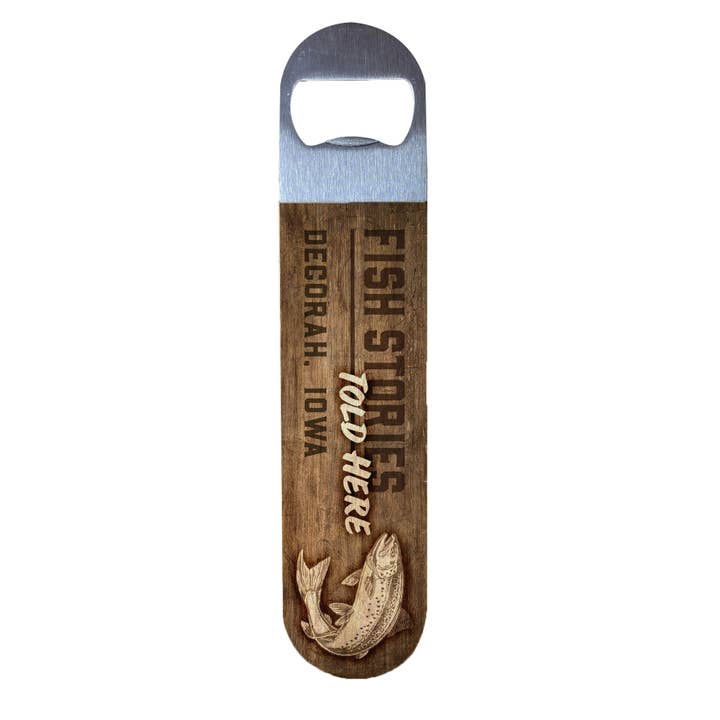 Kendrick Home - Wholesale Bottle/Wine Opener - Personalized City State Fish Stories Trout Bottle Opener