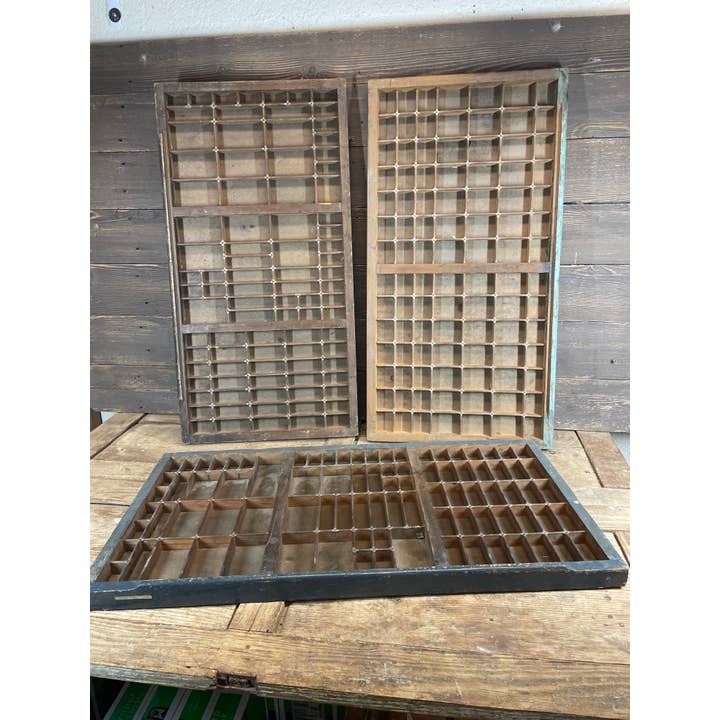 Vintage Printing Press Letter Trays-Antique-17x32-Large-#60 for wholesale by My Amigos Imports