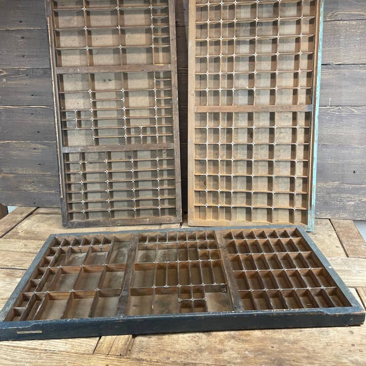 My Amigos Imports – Bandeja decorativa por atacado – Bandejas de Letras de Impressora Vintage-Antigo-17x32-Grande-#600