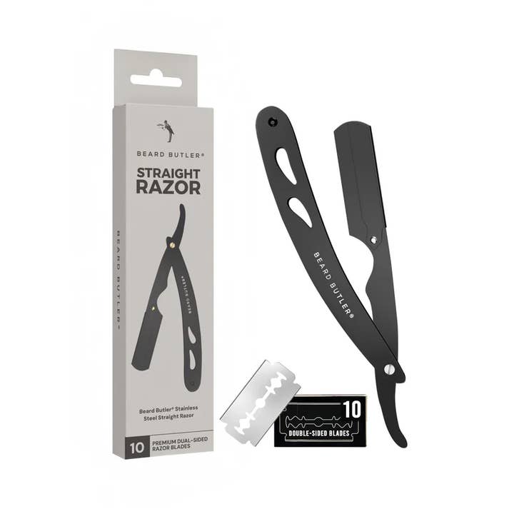 Straight Razor W/ 10 Double-Sided Blades for wholesale by Beard Butler®