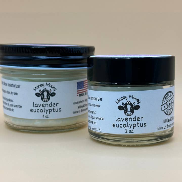 Lavender Eucalyptus Whipped Tallow Balm for wholesale by MOOey MOOey Skincare, LLC