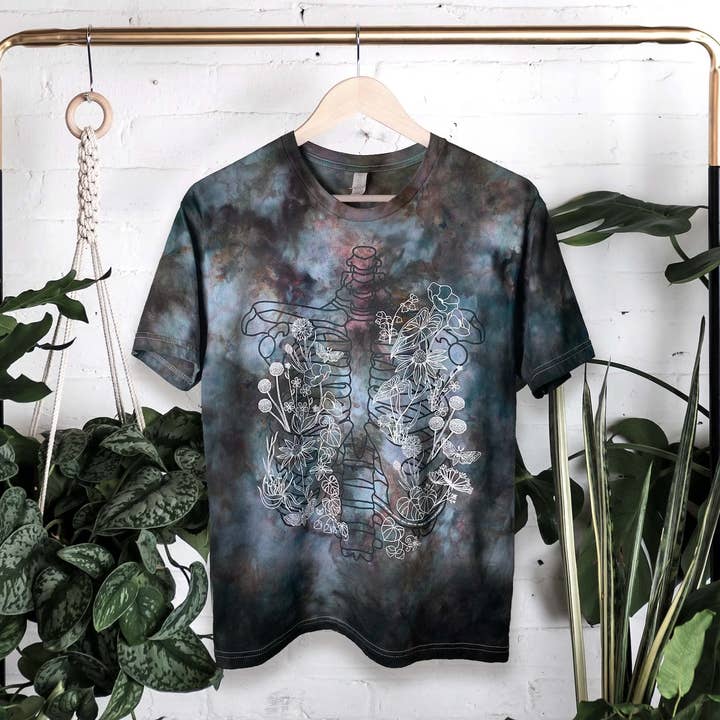 Variegate Design - Wholesale Screen Printed T-Shirt - Women's - T-shirt Ice Dyed | Flowers shall grow