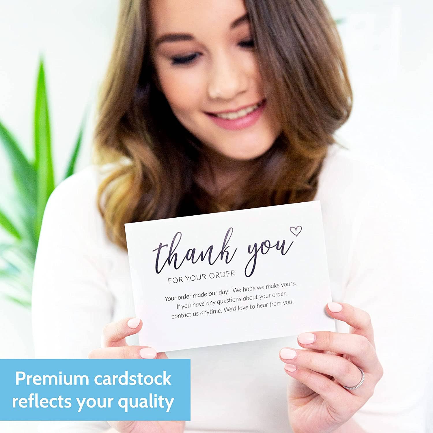 T Marie - Wholesale Thank You Card - 50 4x6" Thank You For Your Order Cards - White Bulk Inserts5