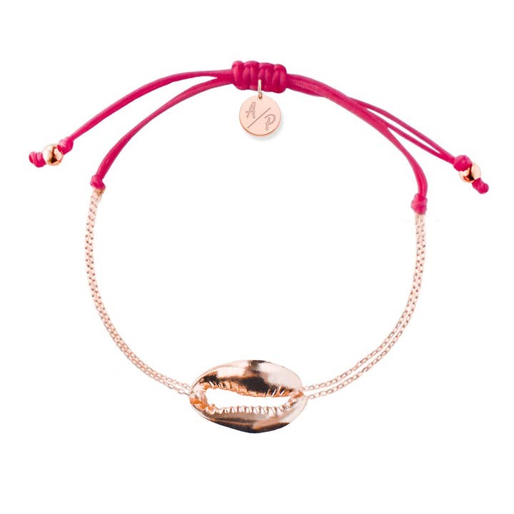 Mini Metal Shell Chain Bracelet - Rose/Magenta for wholesale by Adriana Pappas Designs