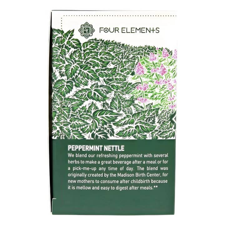 Four Elements Organic Herbals – Großhandel Teebeutel – Pfefferminz-Nesseltee - 16 Teebeutel