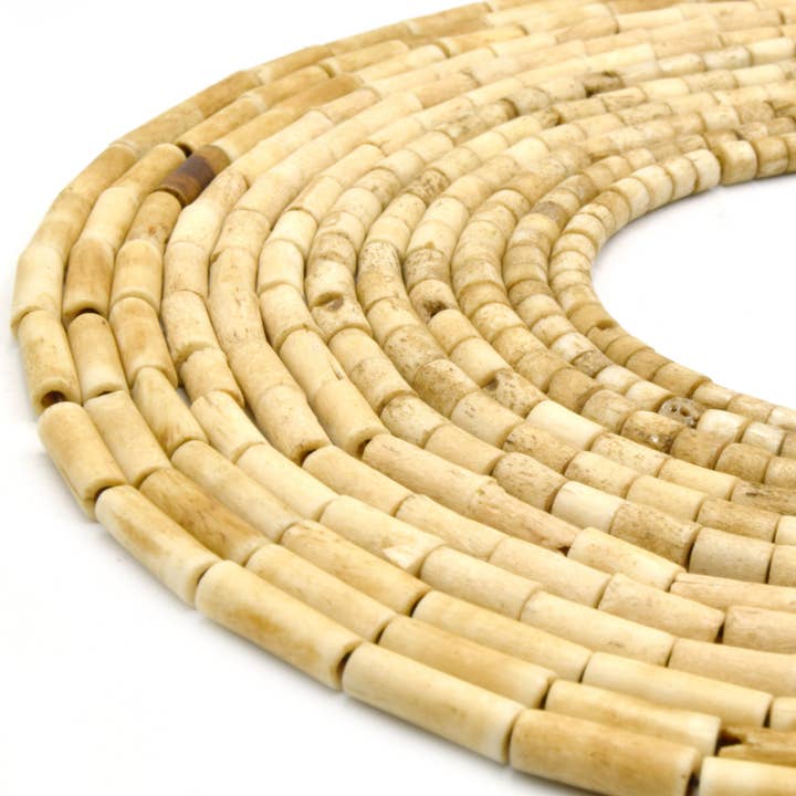Only Beads - Wholesale Beads - Hair Pipe Bone Beads | Ox Bone Straight Tube Beads | 3mm 6mm 9mm 12mm