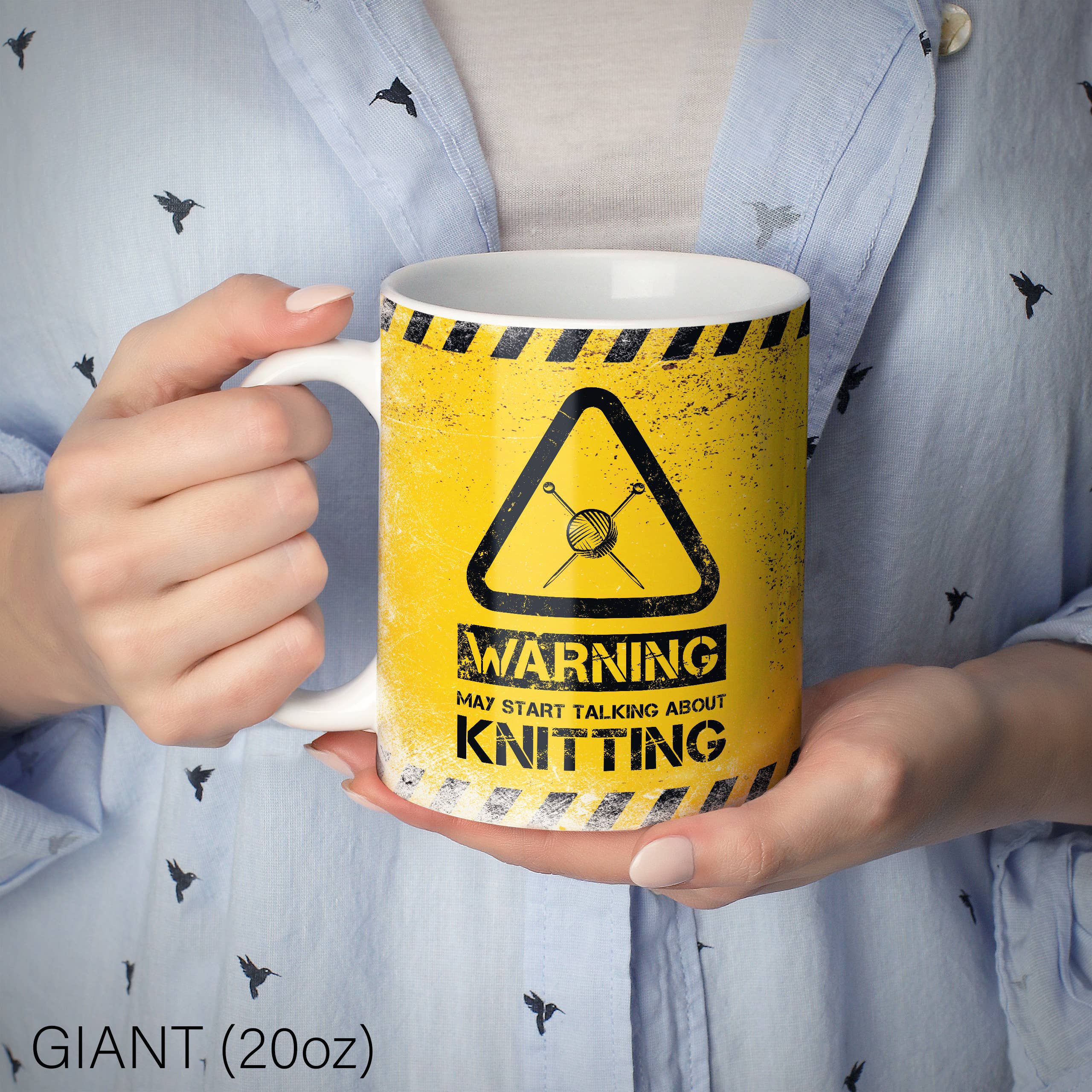 Mug Monster - Vente Tasse à café - Tasse à tricoter avec inscription « Warning May Start Talking About18