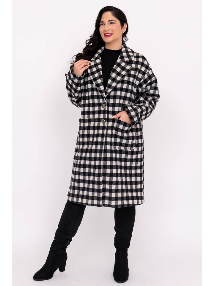 Blue Sky Clothing Co LLC - Wholesale Coat – Women’s - Vanessa Coat, BW Check, Boiled Wool6