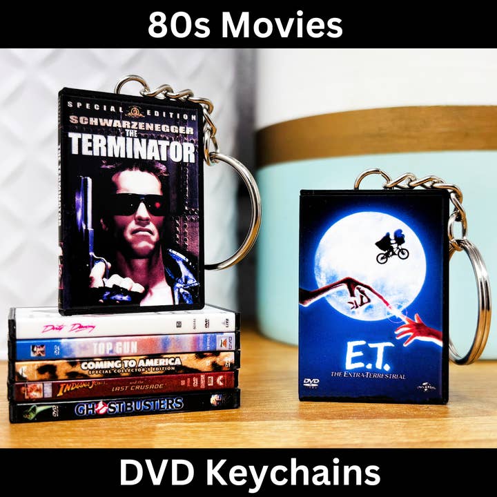 80s Movies Keychains for wholesale by BitsyLabs