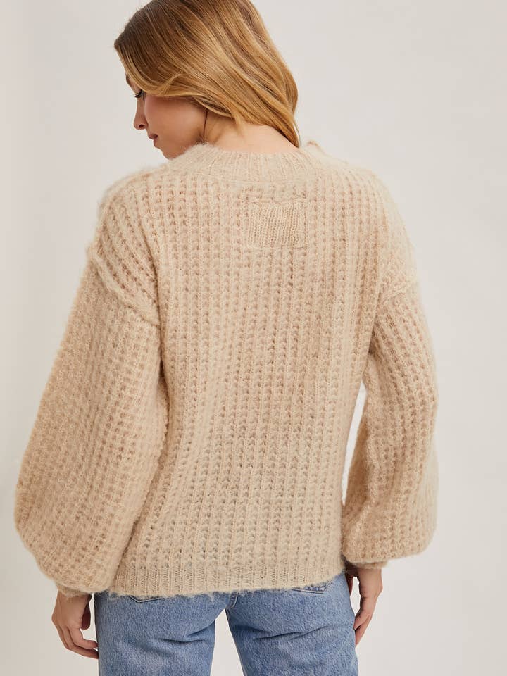 Bluivy – wholesale Pullovertröja - Dam – Oversized tröja i våffelstickning15