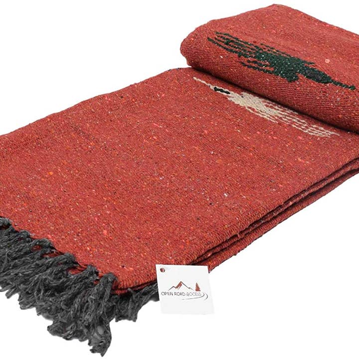 West Path – wholesale Throw blanket – Rust Red Baja Thunderbird Mexican Blanket