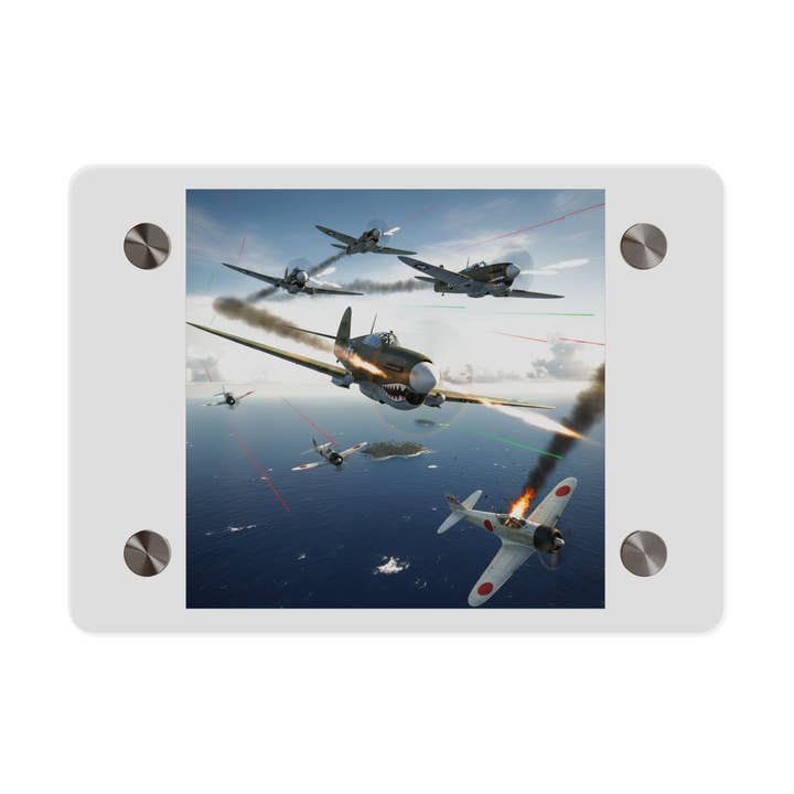 Acrylic Wall Art Panel - Curtis P-40 Kittyhawk w Machine Guns Blazing for wholesale by MIP