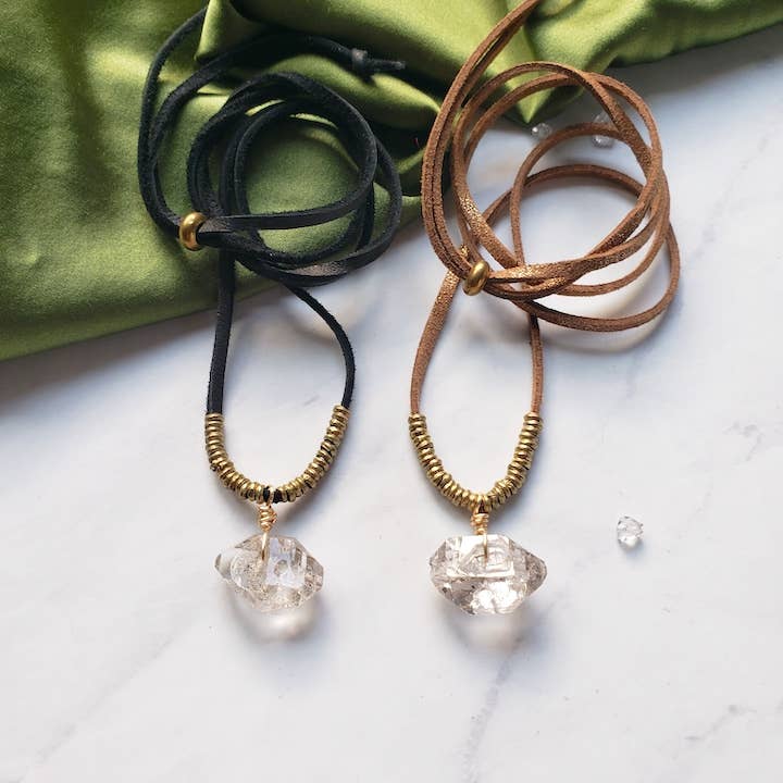 Diamond Quartz Long Necklace for wholesale by Dreamers of Dreams