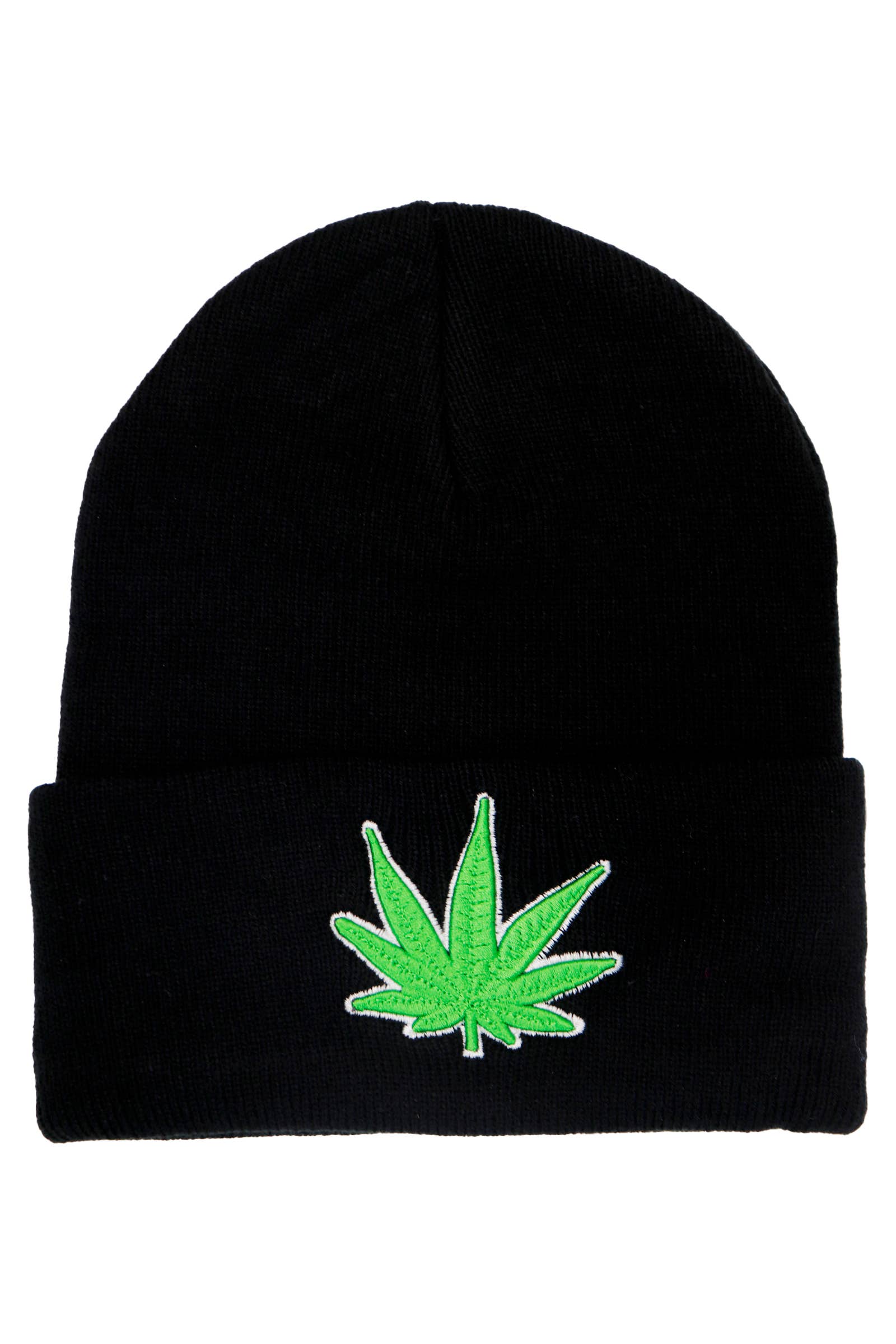 Cap Zone - Wholesale Beanie - Unisex - Marijuana Weed Leaf Acrylic Cuffed Beanie5
