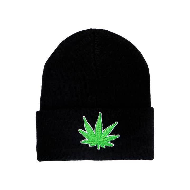 Cap Zone - Wholesale Beanie - Unisex - Marijuana Weed Leaf Acrylic Cuffed Beanie5