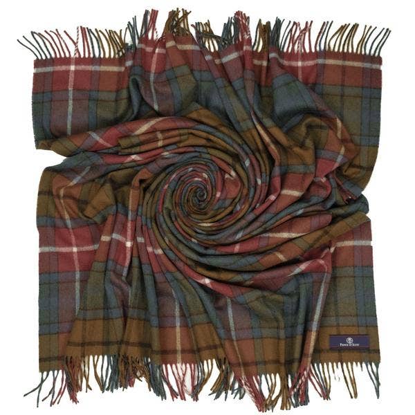 Prince of Scots – wholesale Throw blanket – Highland Tartan Tweed Merino Wool Throw - Antique Buchanan5