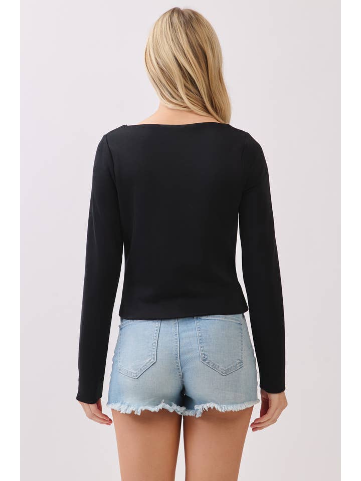 Final Touch - Wholesale Knit Top - Women's - Double Layer Boat Neck Long Sleeve Top - VT3153411